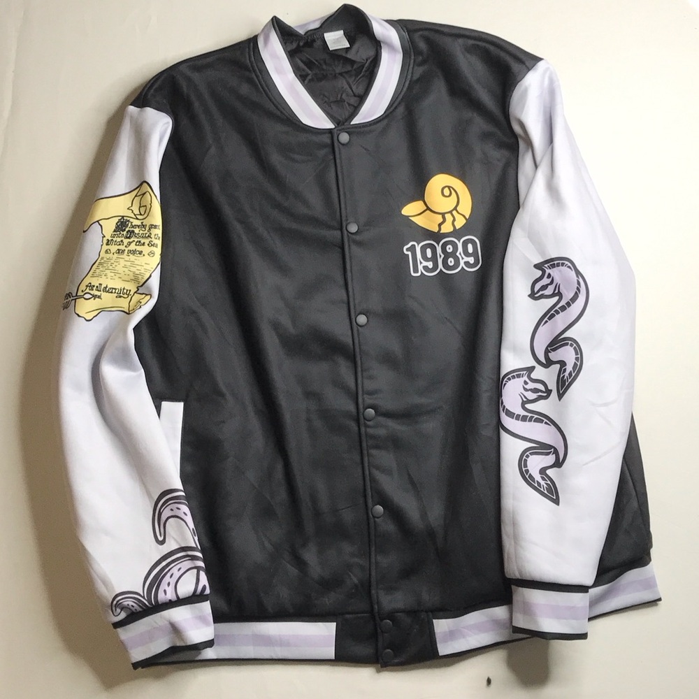 Garment One Black and White Varsity Jacket Disney Ursula 2XL